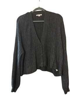 American Eagle Soft & Sexy Charcoal Gray Button Front Cardigan Sweater Women's M